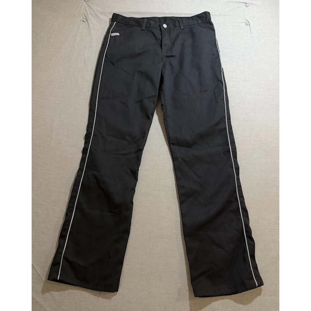 Vintage Calvin Klein JR Farah Pants Womens 13 Black Chino Striped Ladies 32X31.